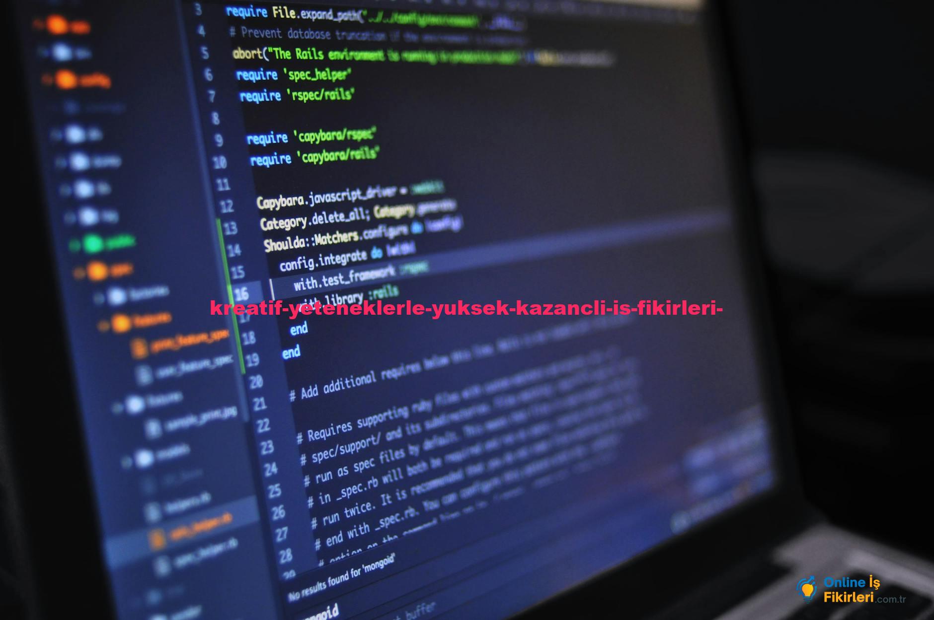 Close-up of a computer screen displaying programming code in a dark environment.