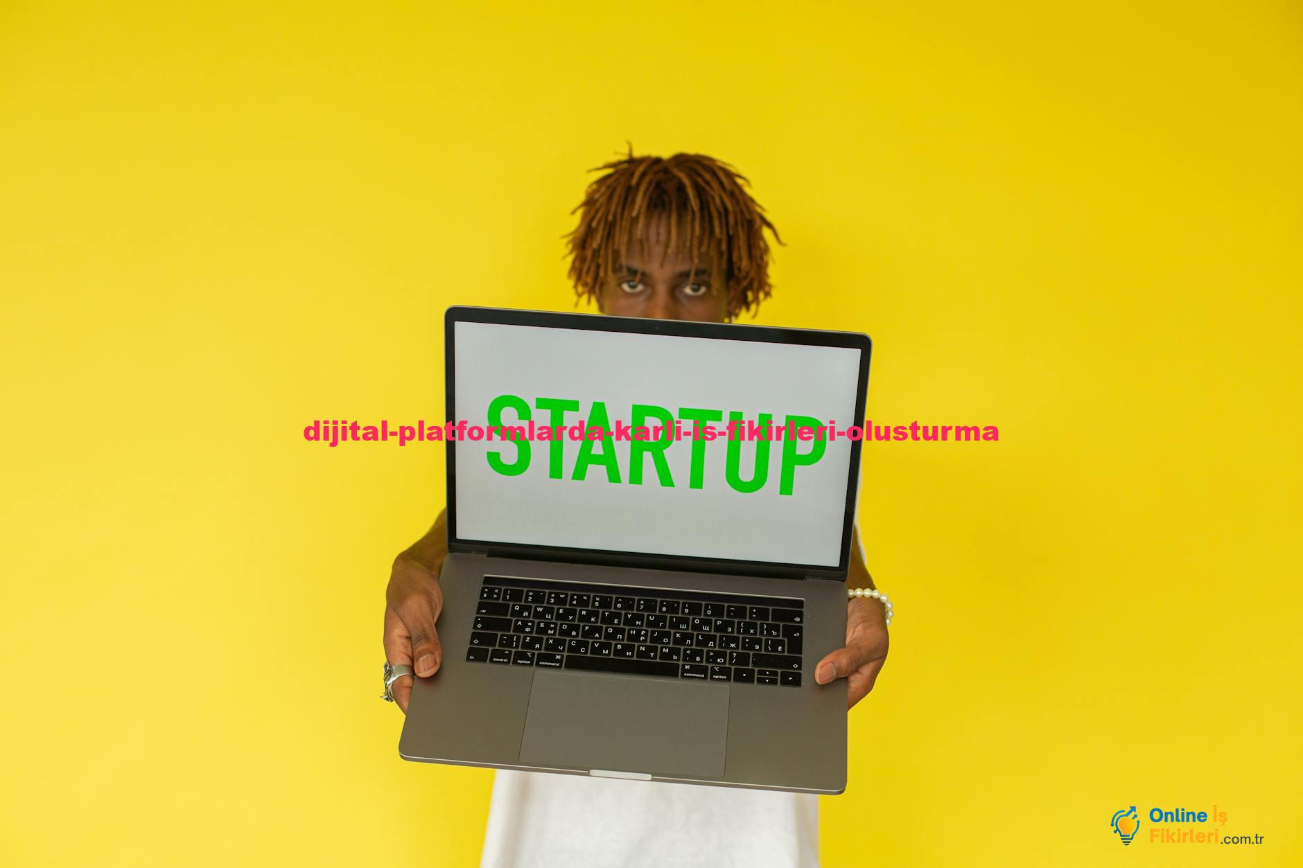 A young black man holds a laptop displaying 