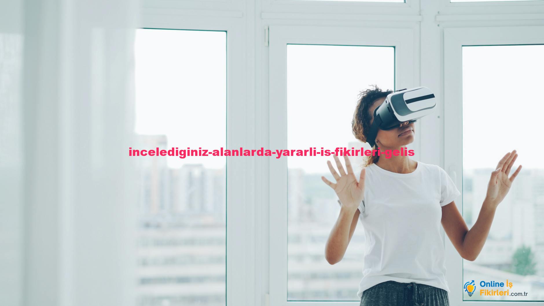 A woman enjoying a virtual reality experience with VR headset indoors.
